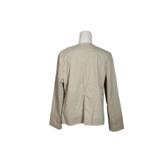 CHICO'S‎ KHAKI EMBROIDERED LONG SLEEVED JACKET BLAZER COAT 2 medium - Picture 5 of 7